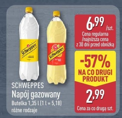 Napój gazowany SCHWEPPES 1,35 l różne rodzaje promocja w Aldi