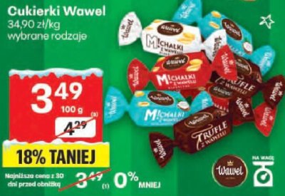 Cukierki Wawel wybrane rodzaje promocja w Delikatesy Centrum