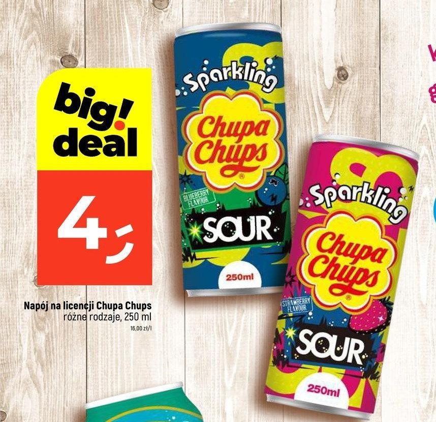 Napój sour strawberry Chupa chups sparkling promocja w Dealz