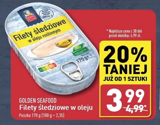 Filety śledziowe w oleju roślinnym Golden seafood promocja