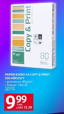 Papier KSERO A4 COPY & PRINT 500 arkuszy promocja w Selgros