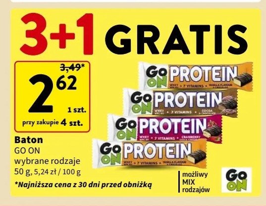 Baton proteinowy wanilia 25% Sante go on! protein promocja