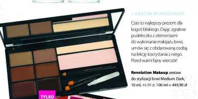 Zestaw do brwi medium-dark Makeup revolution brow kit Revolution make-up promocja
