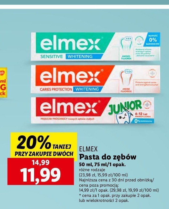 Pasta do zębów whitening Elmex promocja w Lidl