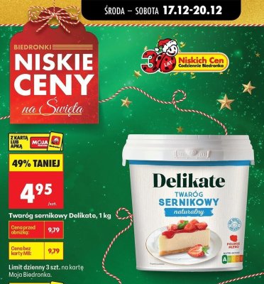 Twaróg sernikowy naturalny Delikate promocja w Biedronka
