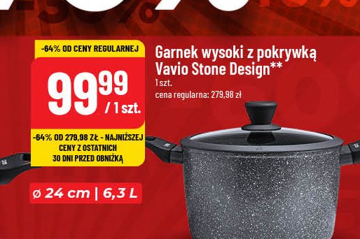 Garnek stone design black 24 cm Vavio promocja w POLOmarket