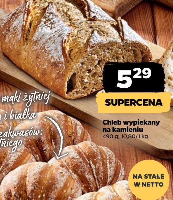 Chleb wypiekany na kamieniu promocja w Netto