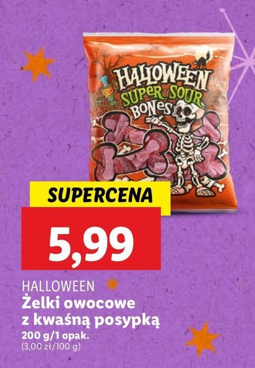 Żelki owocowe z kwaśną posypką Halloween promocja