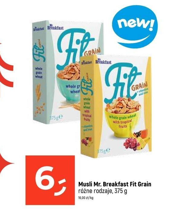 Płatki fit grain MR. BREAKFAST promocja w Dealz