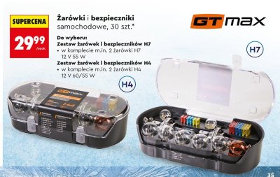 Żarówki i bezpieczniki samochodowe GTmax, 30 szt. promocja w Biedronka