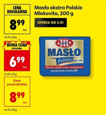 Masło ekstra Polskie 200 g promocja w Biedronka