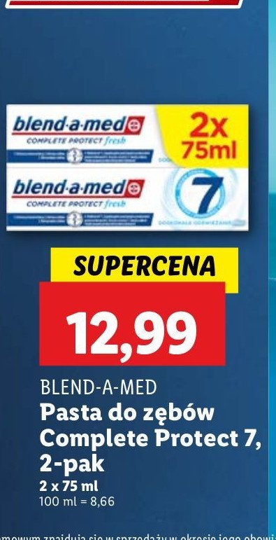 Pasta do zębów extra fresh Blend-a-med complete protect fresh 7 promocja w Intermarche