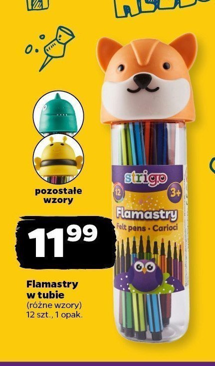 Flamastry w tubie dinozaur Strigo promocja