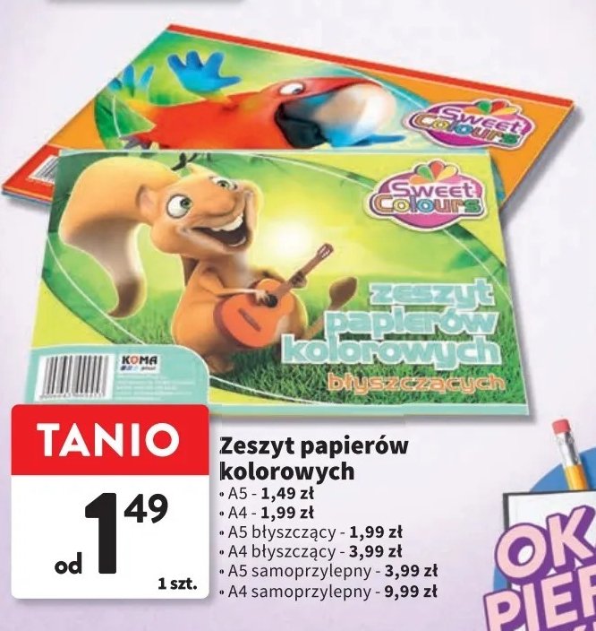 Zeszyt papierów kolorowych a4 błyszczący Sweet colours promocja