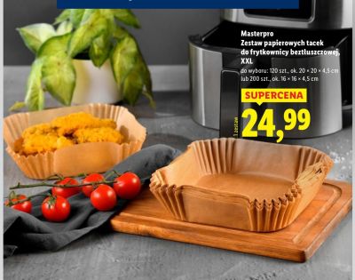 Zestaw papierowych tacek do frytownicy beztłuszczowej XXL promocja w Lidl