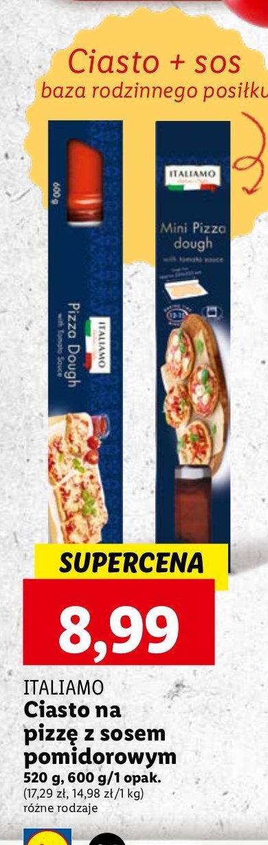 Ciasto mini pizza z sosem pomidorowym Italiamo promocja