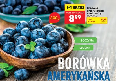 Borówka amerykańska, opak. 300 g promocja w Biedronka