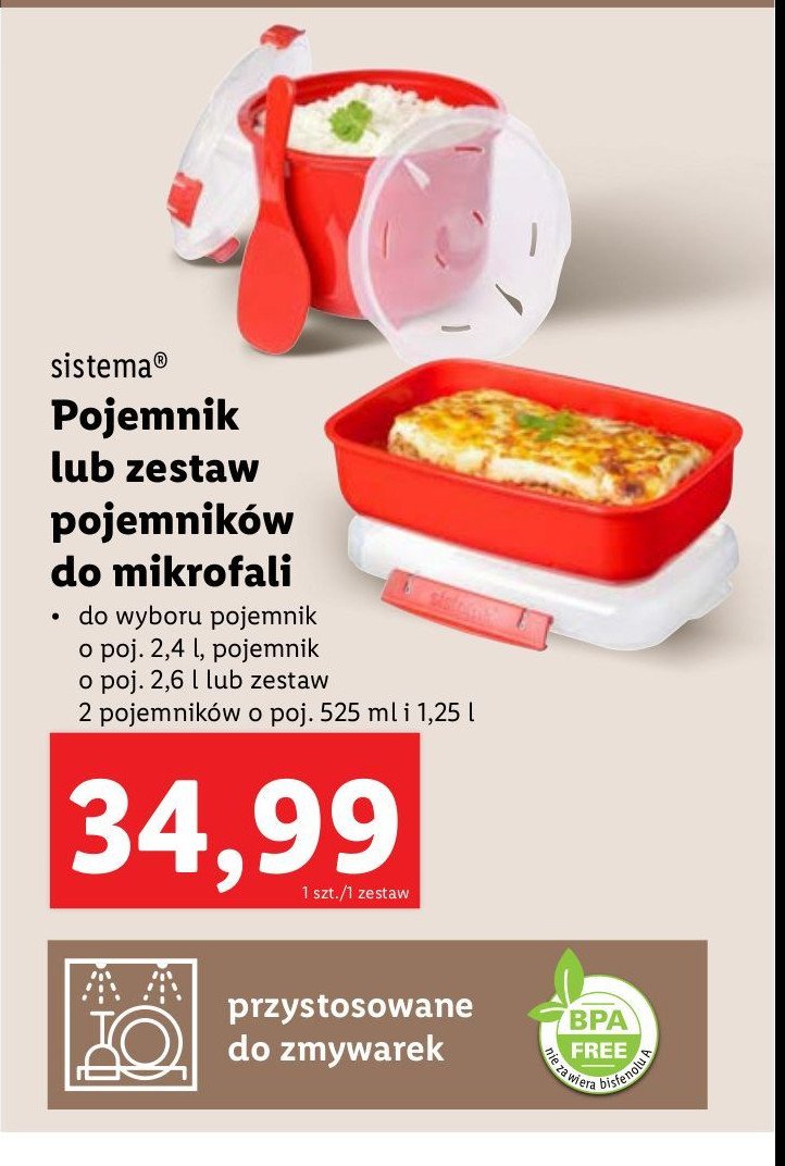 Pojemnik do kuchenki mikrofalowej 2.6 l Sistema promocja w Lidl