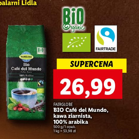 Kawa FAIRGLOBE BIO CAFE DEL MUNDO promocja