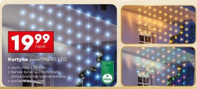 Kurtyna świetlna 70 LED promocja w Biedronka