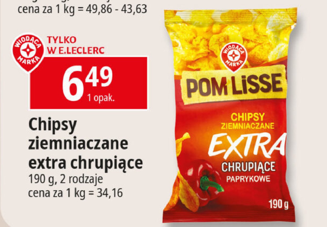 Chipsy paprykowe Wiodąca marka pom lisse promocja