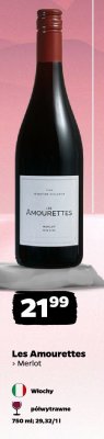 Wino Les Amourettes Merlot półwytrawne 750ml promocja w Netto