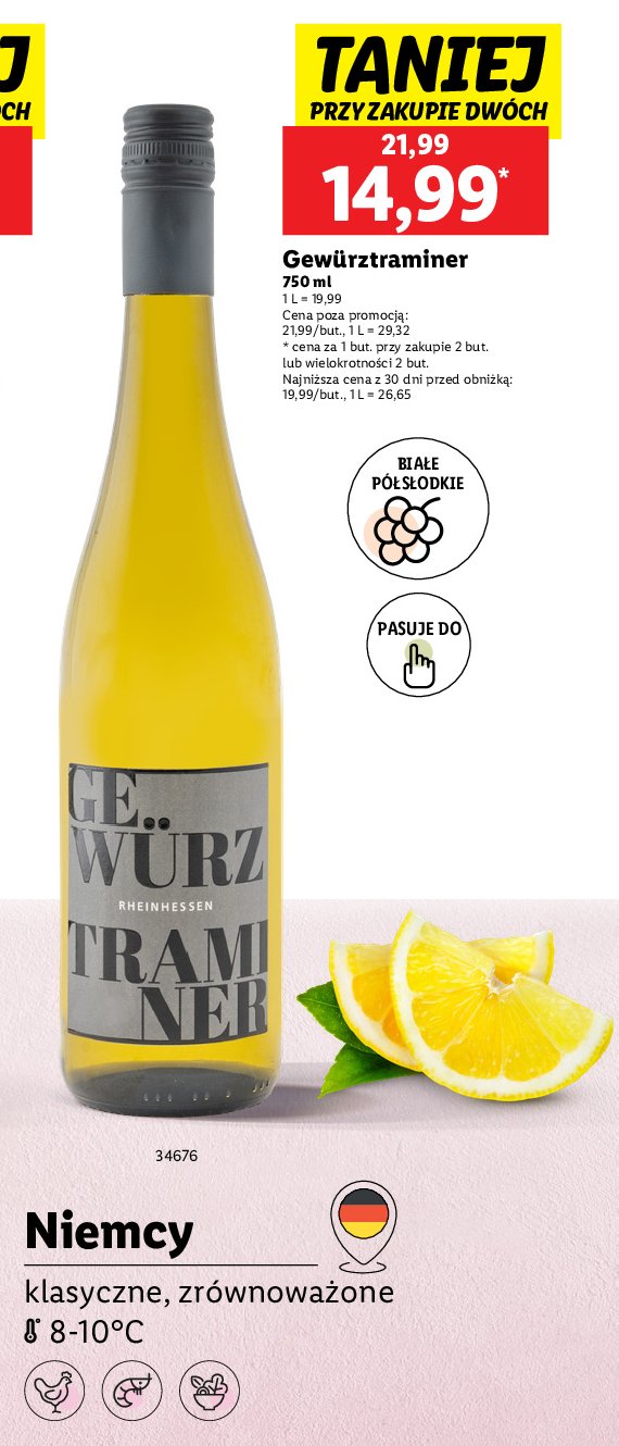 Wino półsłodkie GEWURZTRAMINER promocja