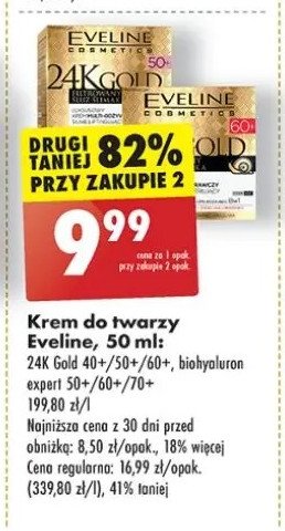 Luksusowy krem 50+ multi odżywczy z filtrowanym śluzem ślimaka Eveline 24k gold promocja