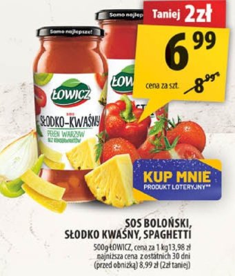 Sos boloński, słodko-kwaśny, spaghetti Łowicz promocja w Arhelan
