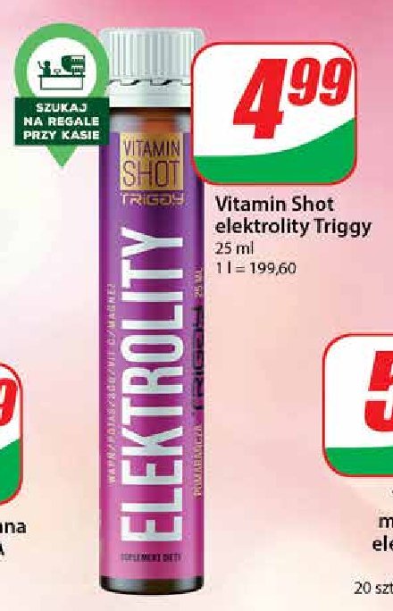 Shot elektrolity Triggy vitamin shot promocja w Dino