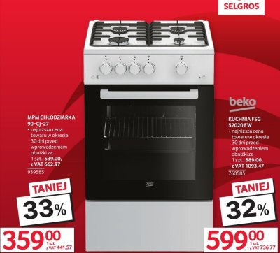 Kuchnia Beko FSG52020 FW promocja w Selgros