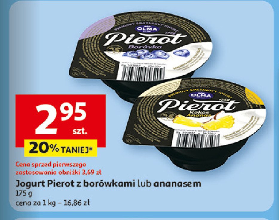 Jogurt borówka Olma pierot promocja w Auchan