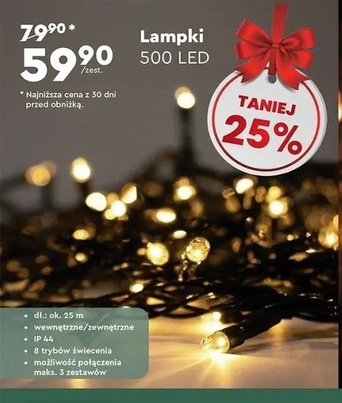 Lampki 500led promocja w Biedronka