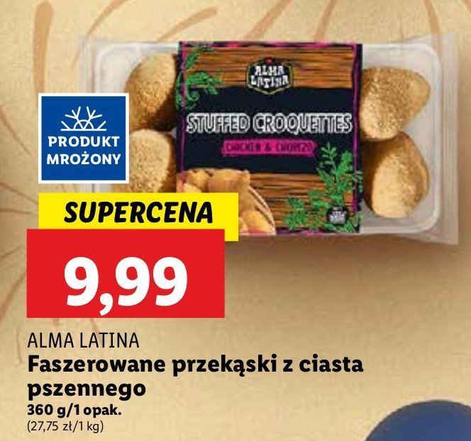 Przekąski faszerowane z ciasta pszennego Alma latina promocja