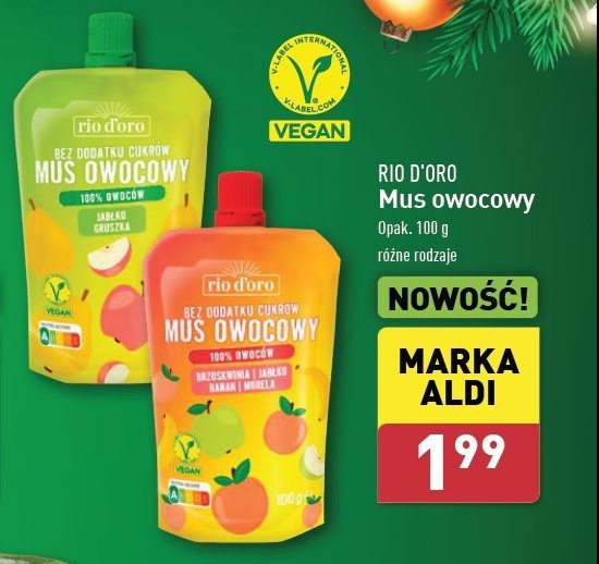 Mus owocowy jabłko gruszka Rio d'oro promocja w Aldi