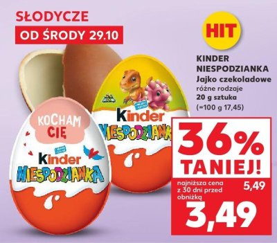 Jajko niespodzianka czekoladowe różne rodzaje promocja w Kaufland