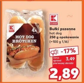 Bułki pszenne hot dog K-classic promocja