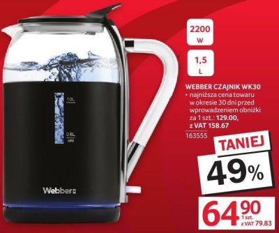 Czajnik elektryczny WK30 Webber promocja w Selgros
