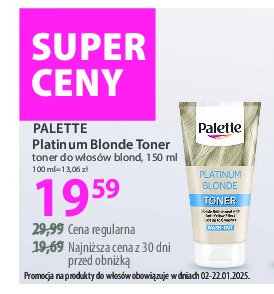 Toner do włosów ashy blonde Palette toner promocja