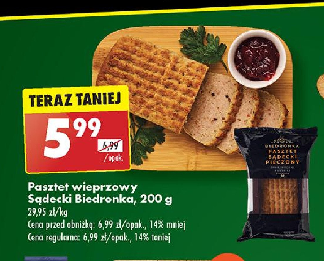 Pasztet wieprzowy sądecki Biedronka promocja