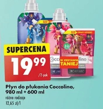 Zestaw płun do płukania 980 ml + płyn do płukania zapas 600 ml Coccolino promocja