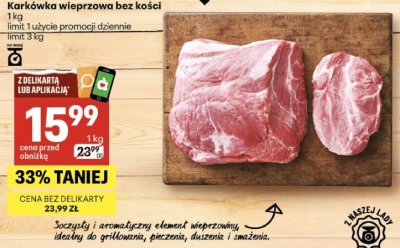 Karkówka wieprzowa bez kości kotlety Haga promocja w Delikatesy Centrum
