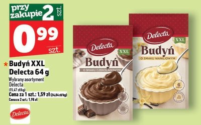 Budyń Budyń XXL Delecta o smaku czekoladowym 64g promocja w TOPAZ