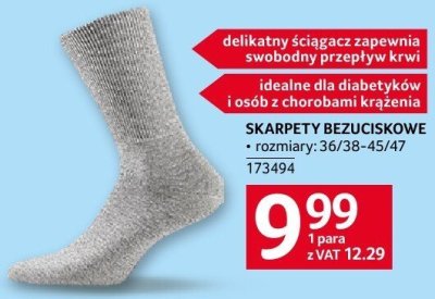 Skarpety bezuciskowe rozm. 36/38-45/47 Selgros promocja w Selgros