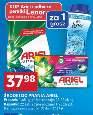 Proszek do prania, różne rodzaje Ariel promocja w Stokrotka