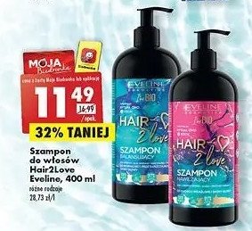 Balansujący szampon do włosów normalnych i przetłuszczających się EVELINE HAIR2LOVE promocja