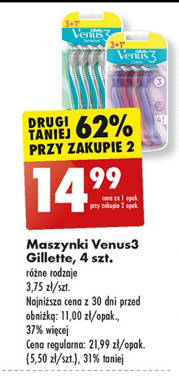 Maszynki do golenia Gillette venus 3 sensitive promocja