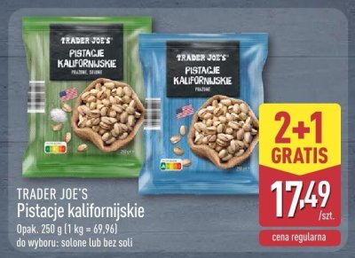 Pistacje kalifornijskie 2+1 GRATIS promocja w Aldi