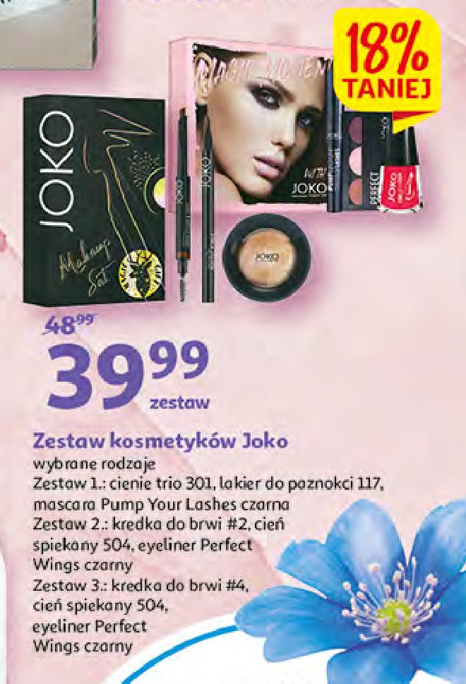 Zestaw w pudełku: kredka do brwi #2 + cień do powiek 504 + eyeliner perfect wings Joko zestawy Joko make-up promocja