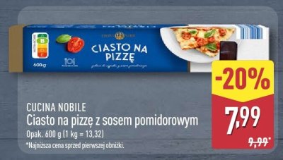 Ciasto na pizzę z sosem pomidorowym promocja w Aldi